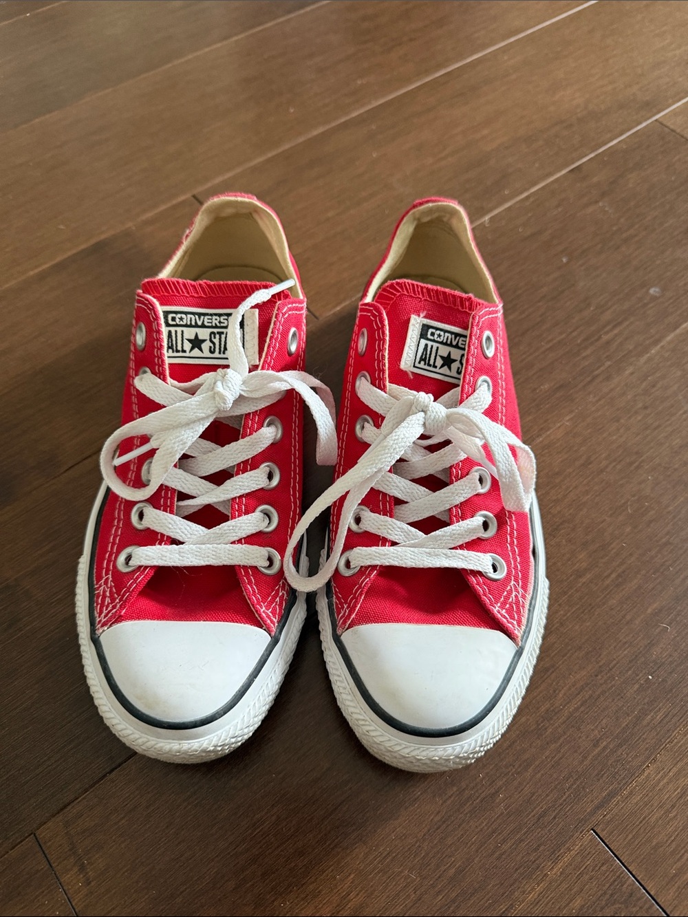 Converse Kids Low Top Sneakers - Red with White Accents